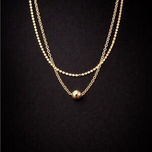 Gold Layered Ball Pendant Necklace - Women Jewelry